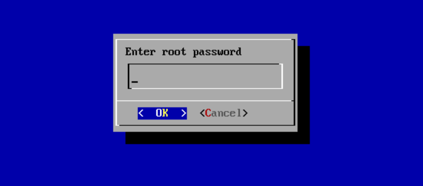 Enter the systems new root password